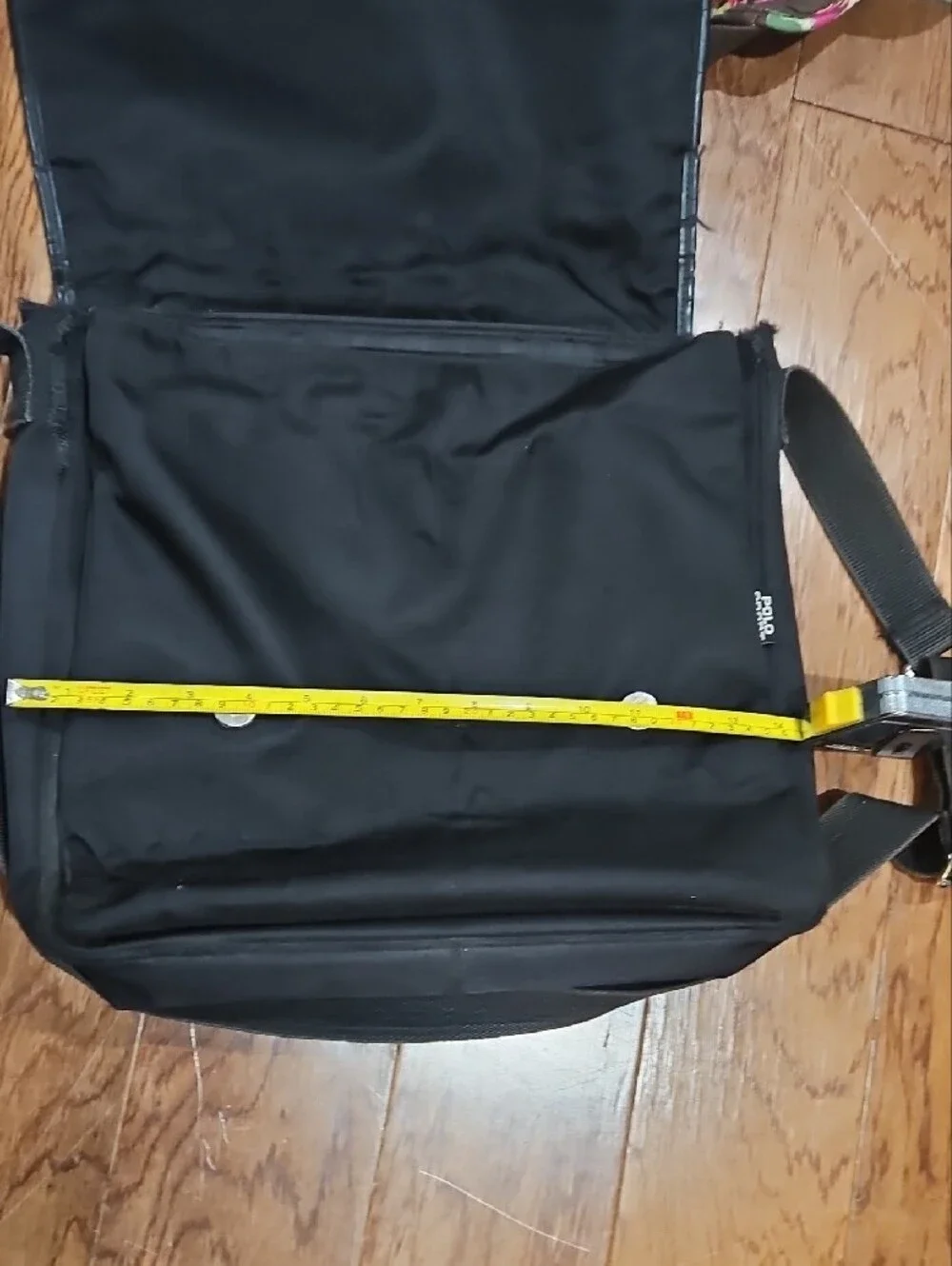 Polo by Ralph Lauren Black Polo Sport Messenger Bag with Flag Detail